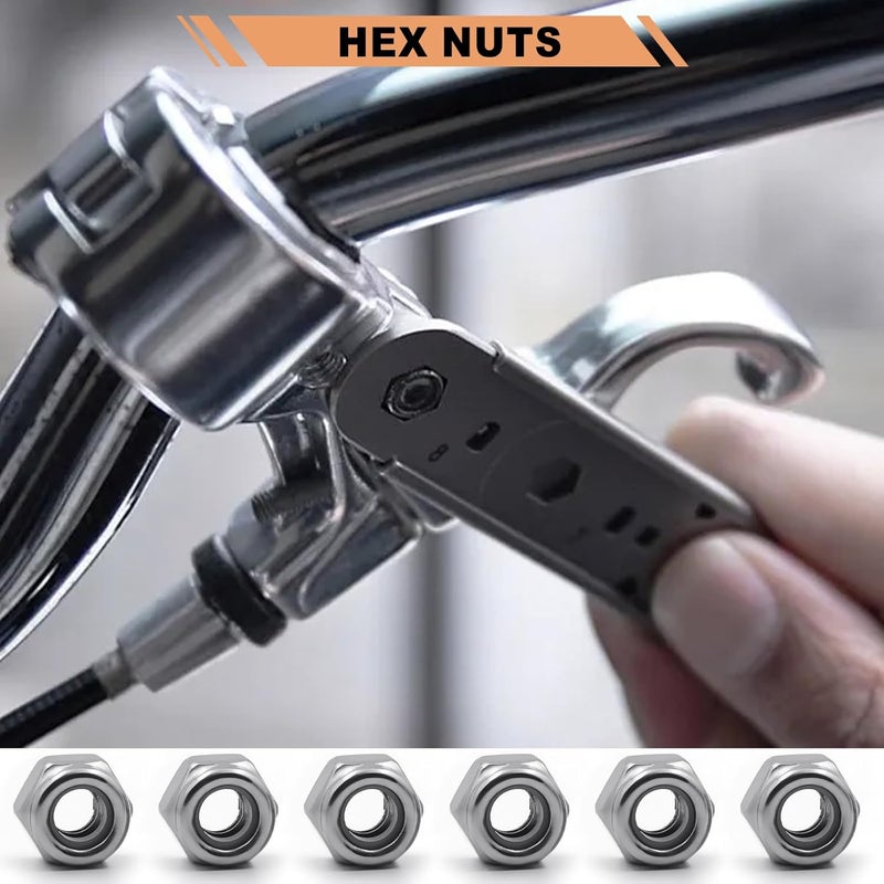 wegoup 1/4"-20 Stainless Steel Lock Nuts, 28 Pack A2-70 Nylon Insert Hex Nuts, Self-Locking 304 Stainless Steel Coarse Thread, Bright Finish - Image 5